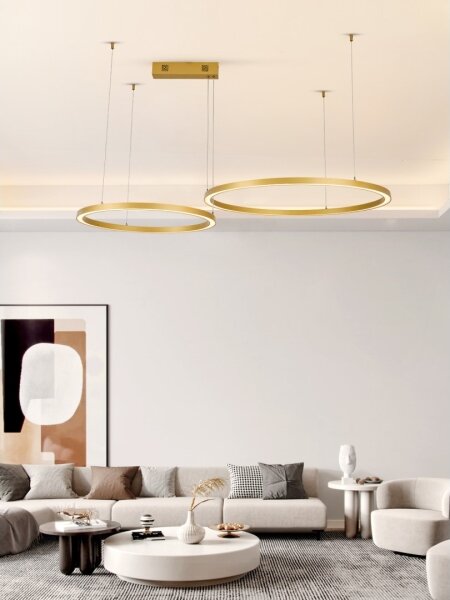 Immax NEO 07218L - Lampadario LED dimmerabile FINO 93W/230V 60/80cm oro Tuya+TC