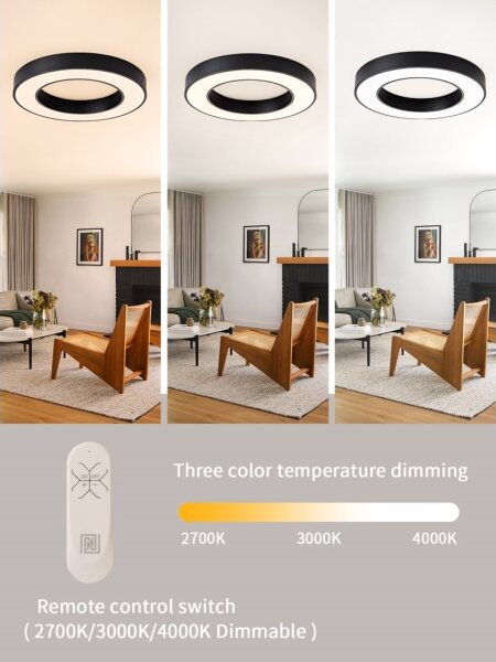 Immax NEO 07209L-Luce LED dimmerabile PASTEL LED/53W/230V 60cm nero Tuya+RC