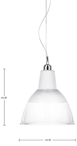 Sospensione una Luca in Plexiglass collezione CARIOCA, Dimensioni 30x30x h 38 cm - 2,0 kg attacco: E27 MAX 42W Colore Trasparente/bIanco