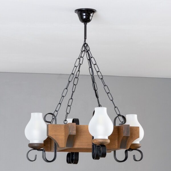 Brilagi - Lampadario a sospensione con catena QUEEN 4xE14/40W/230V faggio