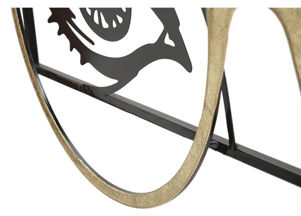 Pannello decorativo 3D da parete in metallo nero SGUARDO, 89,5x3,8x41,3 cm peso 1,500 kg composto da uno sguardo con occhiali in metallo dorato