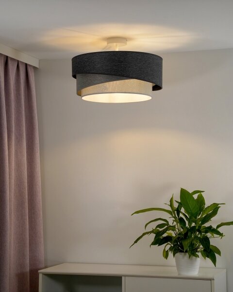 Duolla - Lampadario a plafone KOBO 1xE27/15W/230V diametro 45 cm grigio/bianco