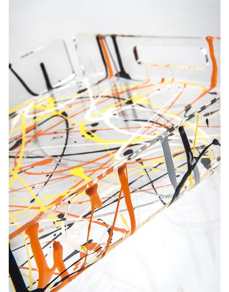 Vassoio in Plexiglass piccolo x 6 tazzine collezione BON TON Dimensioni 33x23x h 4 cm - Colore Multicolor