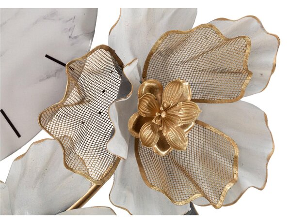 Orologio da parete con quadrante che richiama il marmo Dimensioni � 64x 5 cm decorata con fiori e foglie