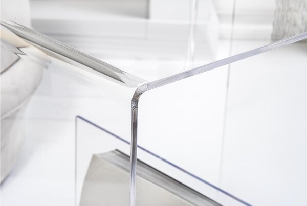 Tavolino basso In plexiglass Design Geometrico G-TABLE Dimensioni 50x33x h 50,5 cm - portata max 4 kg colore Plexiglass trasparente