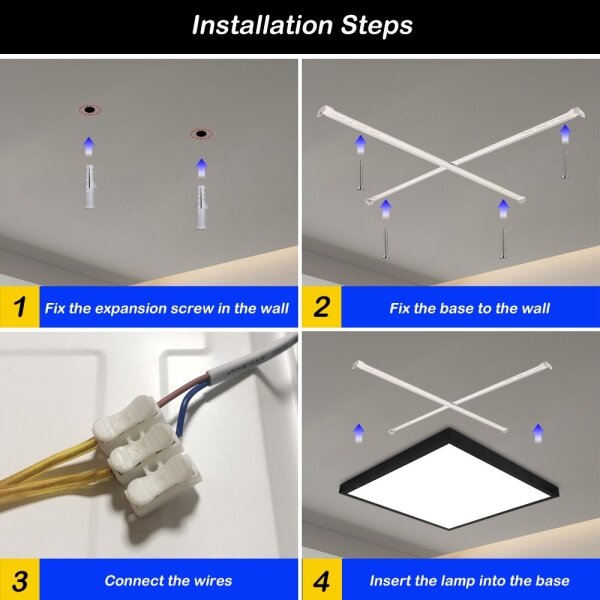 Brilagi - Lampada LED da bagno FRAME LED/50W/230V 3000/4000/6000K IP44 nero