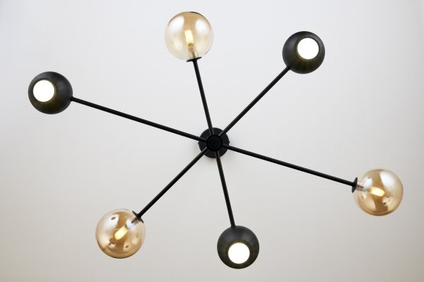 Jupiter 1993 - Lampadario a sospensione con supporto rigido MOKA 3xGU10/10W/230V + 3xG9/10W/230V nero/beige