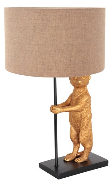 Anne Lighting - lampada da tavolo - Animaux - nero - lino metallo - Ø 30cm - E27 - 8224ZW