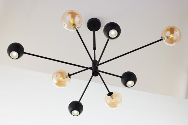 Jupiter 1994 - Lampadario a sospensione con supporto rigido MOKA 4xGU10/10W/230V + 4xG9/10W/230V nero/beige