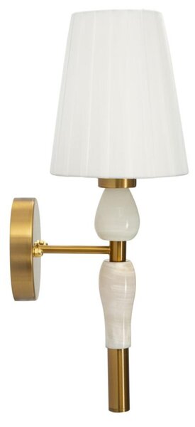 LAMPADA DA MURO SALISBURG CM 16x20x 46 dettagli classici e forme affusolate oro e bianco