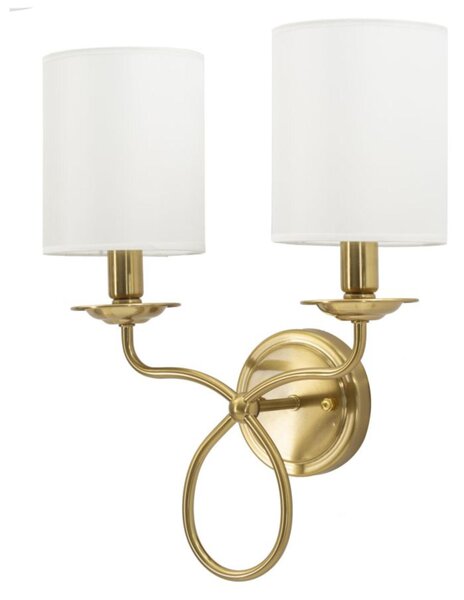 LAMPADA DA MURO ZAGABRIA DUE LAMPADE CM 35,5x17x 43 oro e bianco
