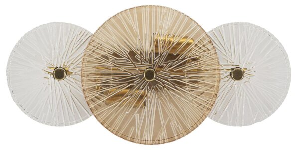 LAMPADA DA MURO Osaka nella versione applique CM 42x8x20 linee verticali oro e bianco