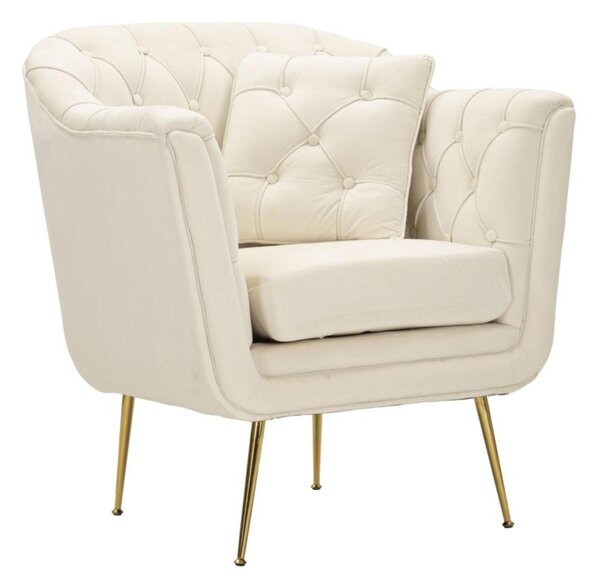 Poltrona morbida e accogliente BUDAPEST combina comfort e design Dimensioni 130x83xh 91 cm Altezza seduta 44,5 - peso 23 kg colore avorio crema chiaro