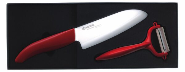 Coltello Kyocera Gen Ceramica Bianca, Multiply, Verde, Lama 11 cm � - Multiuso - 11 cm - Maniglia soft-touch colore rosso