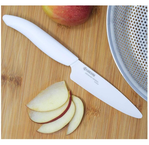 Coltello Kyocera Gen Ceramica Bianca, Multiply, Verde, Lama 11 cm � - Multiuso - 11 cm - Maniglia soft-touch colore Bianco