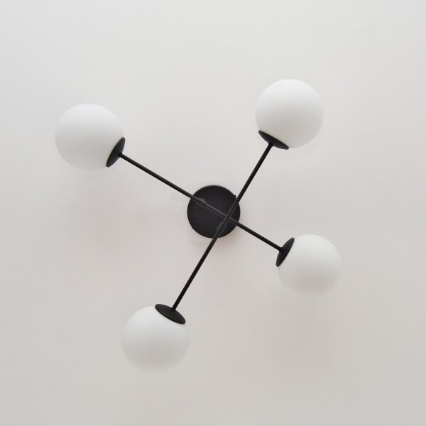 Lampadario a plafone MOON 4xE27/15W/230V nero