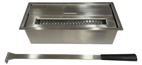 Bruciatore per camino a bioetanolo biocamino in acciaio inox 1,5 lt L30xP12.5xH8.5 cm