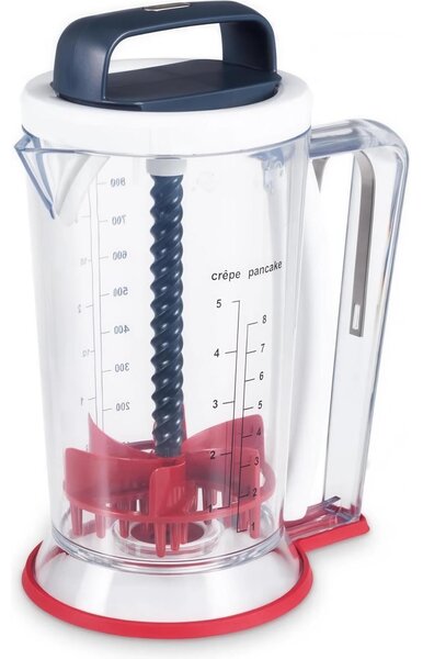 Mixer manuale con caraffa graduata Mixer manuale con funzionamento a leva ideale per preparare dolci e crepes