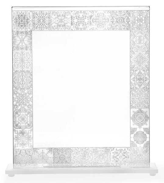 Cornice Portafoto Luminosa Doppia in Plexiglass Dimensioni 24x5x h 30 cm PER FOTO 13x18 cm trasparente argento