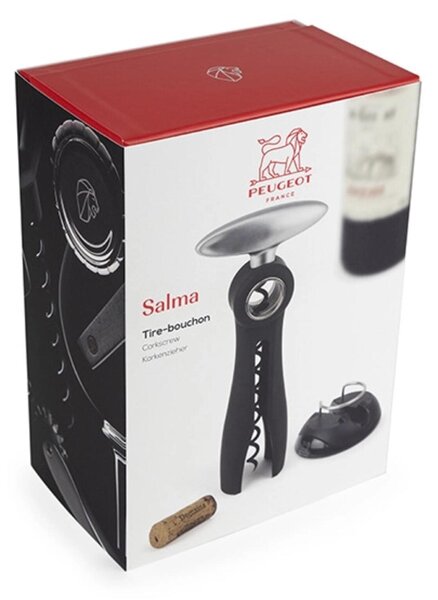 Cavatappi con taglia capsule Peugeot Salma, Dimensioni 7,5x6x h 20 cm Grigio Basalto in confezione regalo