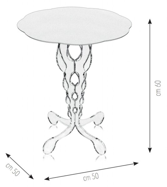Tavolinetto da The /Caff�, comodino da camera h 62 cm in Plexiglass Richiami moreschi Linea ARABESCO , �50x h 62 cm - Colore rovere