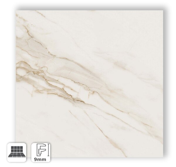 Gres Porcellanato Effetto Marmo Calacatta Gold Esclusivo Lucido 120x120 - ASU090