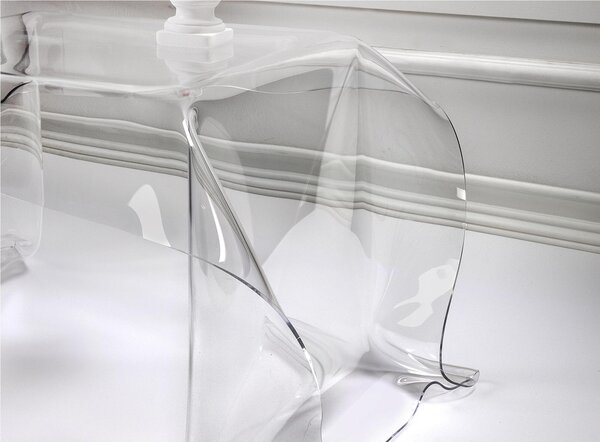 Tavolino, Basso da Th� Drappeggi d�autore Dimensioni 60x75x h 40 cm, Corpo Trasparente plexiglass 3 mm portata massima 8 kg