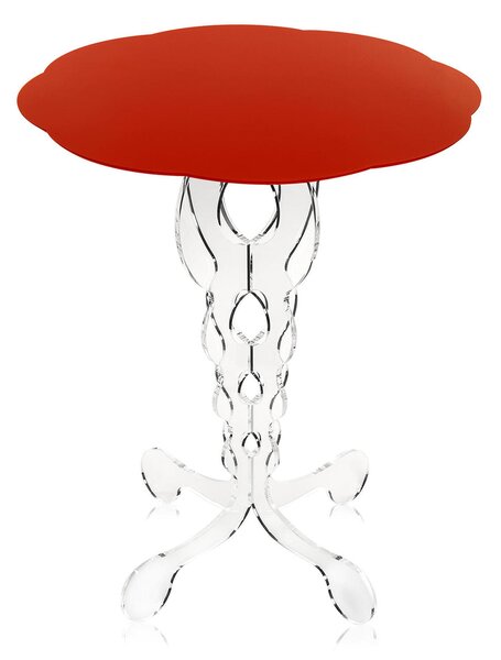 Tavolinetto da The /Caff�, comodino da camera h 62 cm in Plexiglass Richiami moreschi Linea ARABESCO , �50x h 62 cm - Colore ROSSO