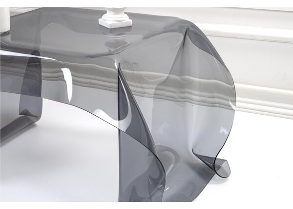 Tavolino, Basso da Th� Drappeggi d�autore Dimensioni 60x75x h 40 cm, Corpo Fum� plexiglass 3 mm portata massima 8 kg