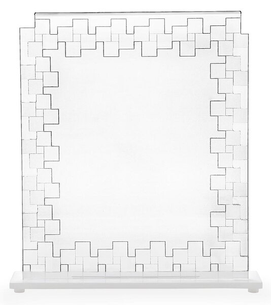 Cornice Portafoto Luminosa Doppia in Plexiglass Dimensioni 24x5x h 30 cm PER FOTO 13x18 cm trasparente argento