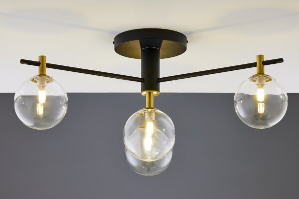 Jupiter 2034 - Lampadario a plafone FIGARO 4xG9/10W/230V nero/oro/beige/limpido