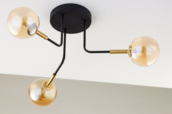 Jupiter 2037 - Lampadario a sospensione con supporto rigido BURANO 3xG9/10W/230V nero/oro/beige