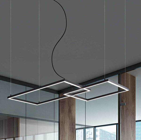 Perenz Sospensione a LED moderna in alluminio verniciato regolabile in altezza - Cross