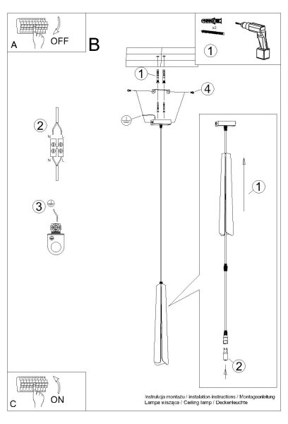 Sollux SL.1397 - Lampadario a sospensione con filo PRYSM 1xG9/8W/230V bianco