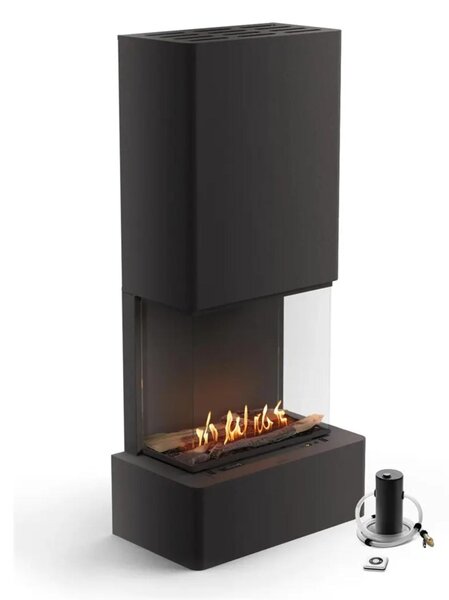 Biocamino a Bioetanolo VERTIS BEV Senza Canna Fumaria, Controllo Remoto, Fiamma Reale - Dimensioni ?40x40x h150 cm peso 36,5 telecomando incluso minimo 41 m3