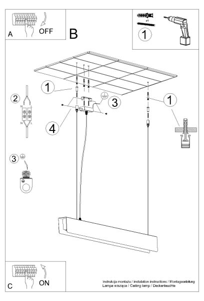 Sollux SL.1396 - Lampadario LED a sospensione con filo SPARK 1xG13/8,5W/230V oro