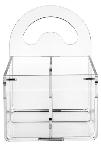 Portaposate 4 Scomparti SERVICE BLACK, Dimensioni 14x15x h20 cm, peso 0,52 kg, spessore 4 mm ideale per party e buffet colore trasparente