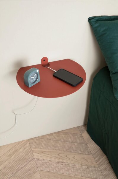 Mensola in metallo, Comodino, POINT BIG mensola in metallo da muro Dimensioni 36x30x h 5 cm Portata massima 10 kg in acciaio verniciato Rosso Terracotta