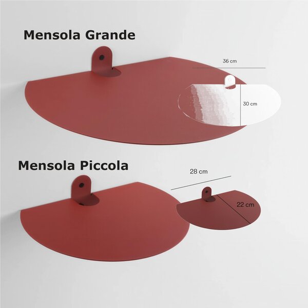 Mensola in metallo, Comodino, POINT BIG mensola in metallo da muro Dimensioni 36x30x h 5 cm Portata massima 10 kg in acciaio verniciato Senape RAL 1005