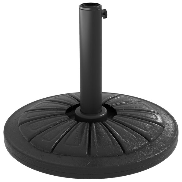 Outsunny Base per Ombrellone Rotonda Ø43cm da 13kg in Cemento per Pali da 38mm e 48mm, Nero|Aosom
