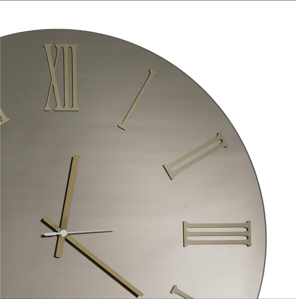 Orologio Da Muro 60 cm Struttura, � uno specchio DORATO SIRIO BIG Diametro 60 cm lancette in metallo numeri colore ORO METALLIZZATO a rilievo , l'orologio specchio