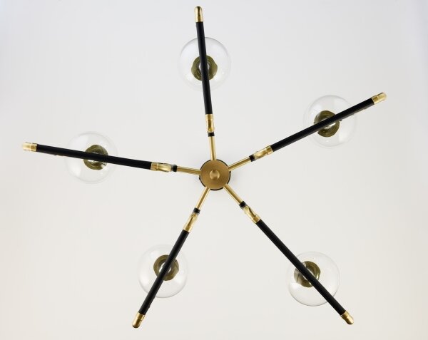 Jupiter 1985 - Lampadario a sospensione con supporto rigido IBRA 5xG9/10W/230V nero/oro