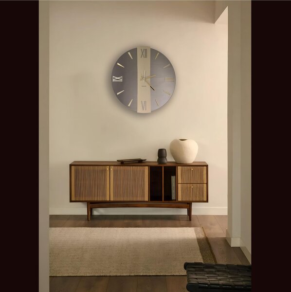 Orologio Da Muro 80 cm Struttura, � uno specchio DORATO VEGA BIG Diametro 80 cm lancette in metallo numeri colore ORO METALLIZZATO a rilievo, l'orologio specchio