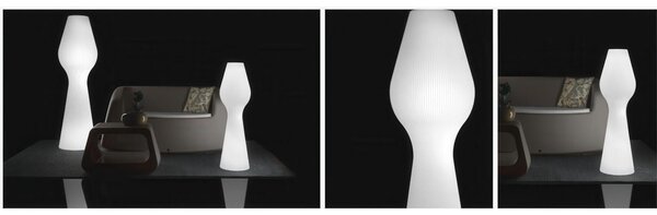 Lampada da Terra in Polietilene STRIPES elegante calice Dimensioni 50x H 170 cm - ideale per aggiungere un tocco di luminosit� e bellezza floreale Colore trasparente