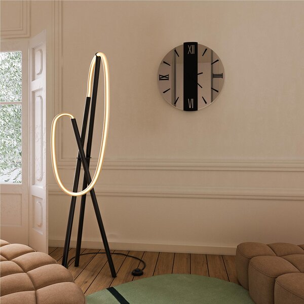 Orologio Da Muro 45 cm Struttura, � uno specchio nero fum� Diametro 45 cm lancette in metallo numeri colore nero a rilievo , l'orologio specchio