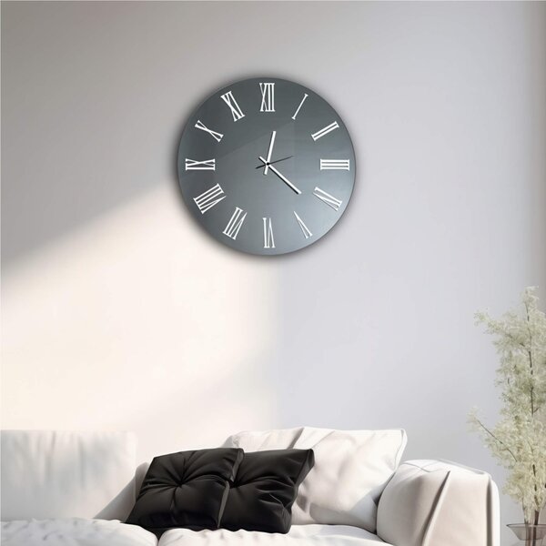 Orologio Da Muro 60 cm Struttura, � uno specchio Nero Fume' SIRIO SMALL Diametro 45 cm lancette in metallo numeri colore Bianco a rilievo , l'orologio specchio