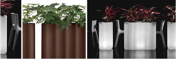 Colonna Fioriera NEBULA in Polietilene � un set di vasi con curve sinuoso e forma ondulata Dimensioni 35x35xh 78 cm Colore Ferro