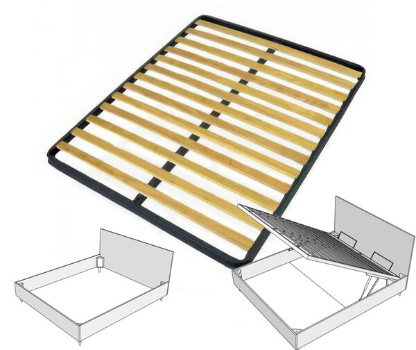 Rete a doghe Fissa 160x190 cm per letti incasso o appoggio senza piedi Dimensioni 160x190 cm