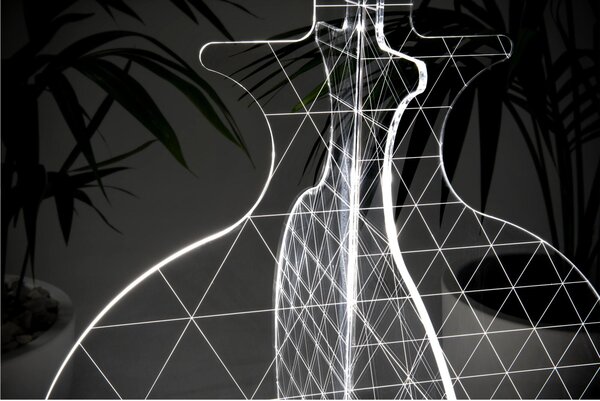Lampada Da Terra ESA BIG, realizzata in plexiglass, Dimensioni 64x64x h 148 cm, 24 W, 4000 K lavorazione laser per creare un affascinante intreccio geometrico