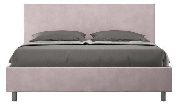 Letto matrimoniale ADELE con testata e Letto imbottiti, rivestimento in Microfibra dimensioni 160x190 cm, Spessore testata 3 cm effetto trapuntato colore Glicine